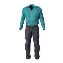 toigo_male_casual_suit_01_teal_shirt_with_black_jeans.png