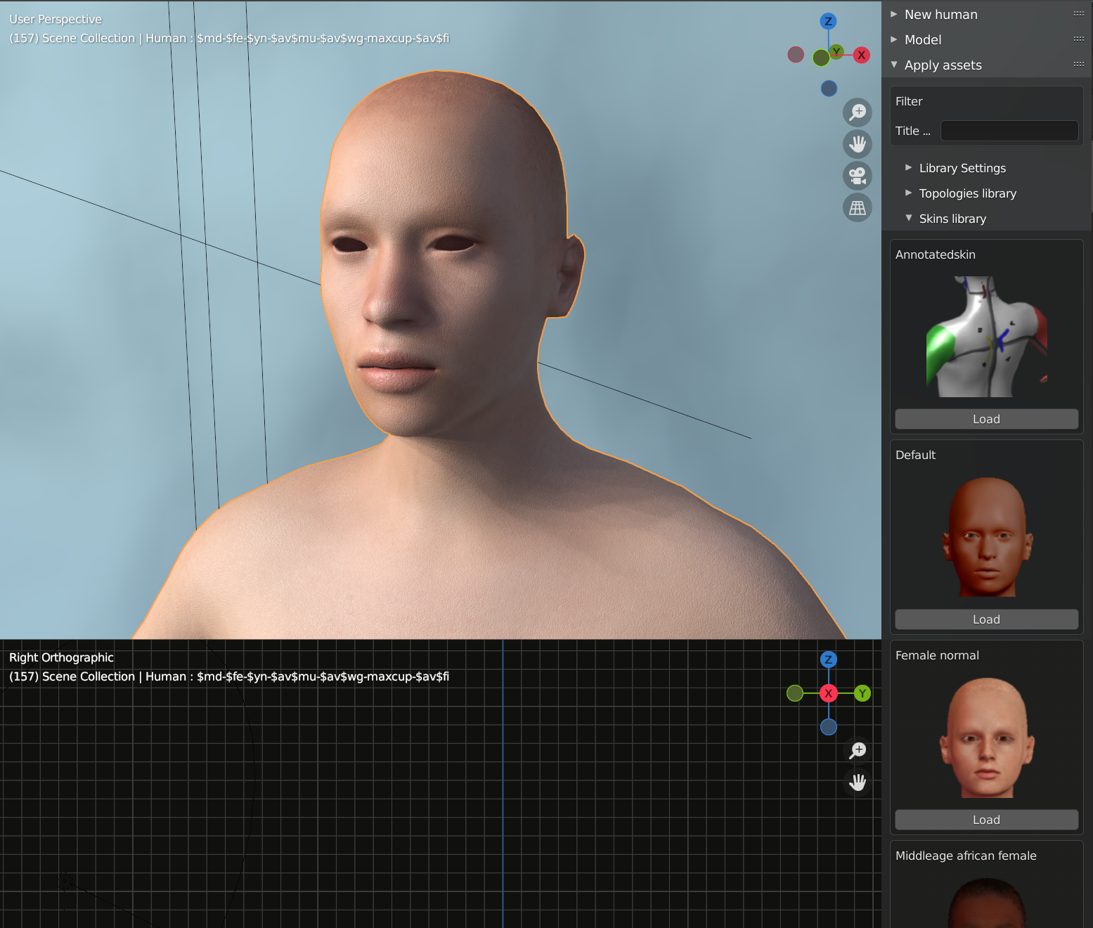 makehuman skin texture