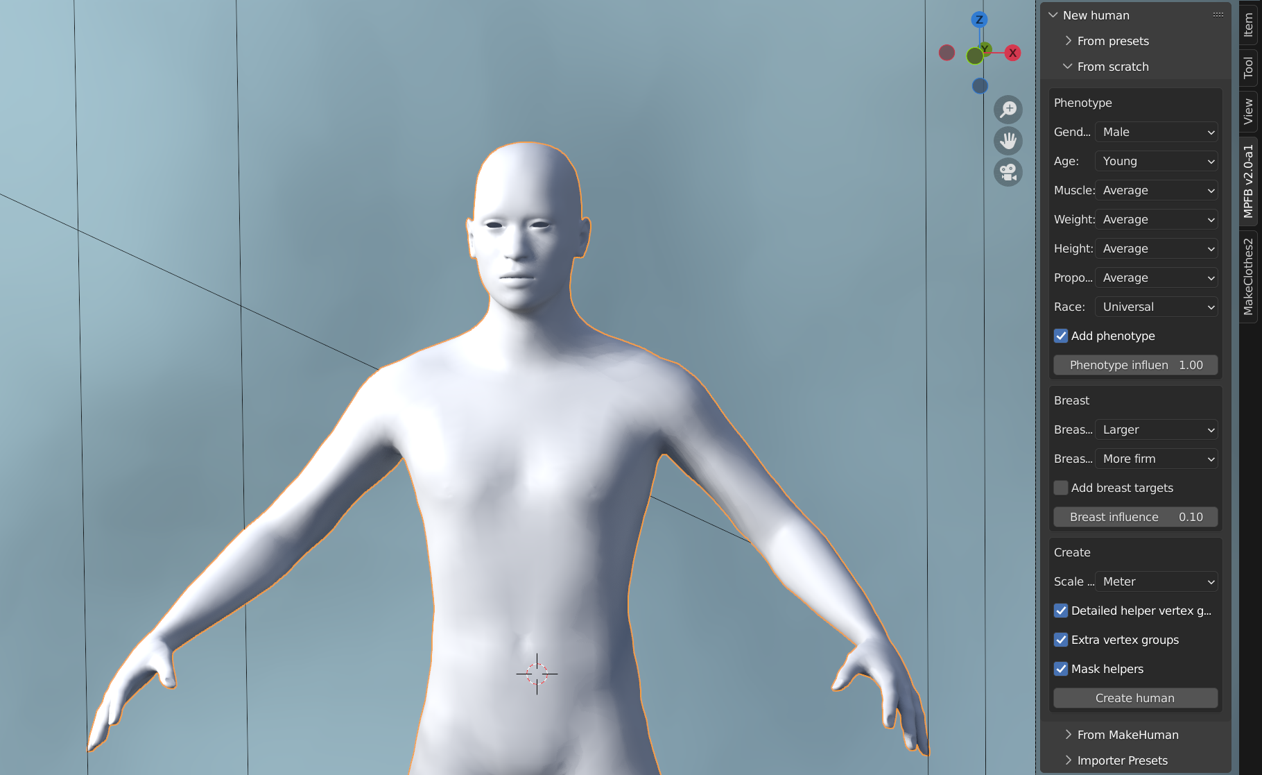 How To Make A Human Male Body Mesh In Blender 2.79 