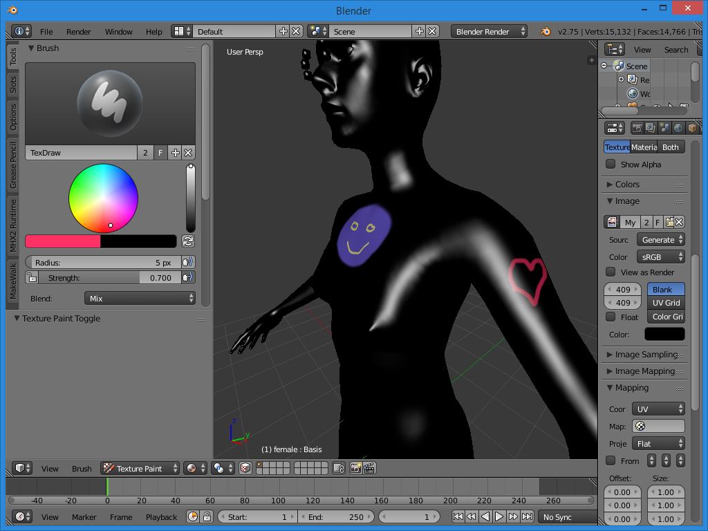 makehuman skin texture