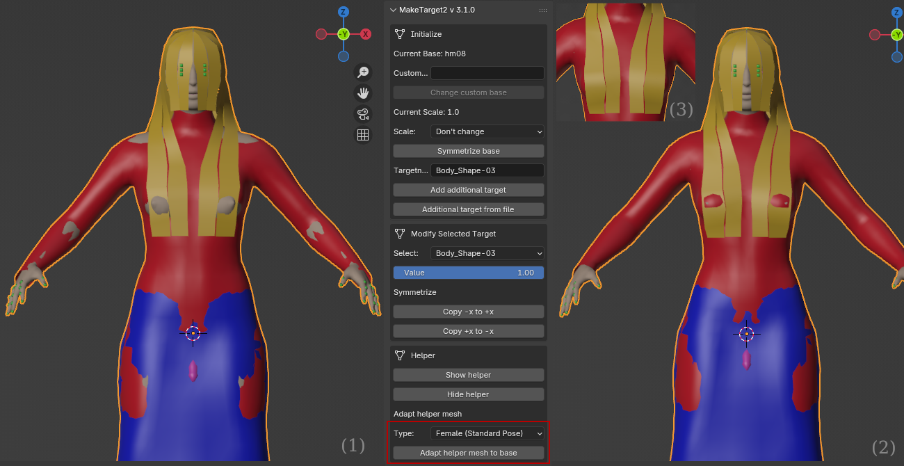 Adapt the helper mesh.