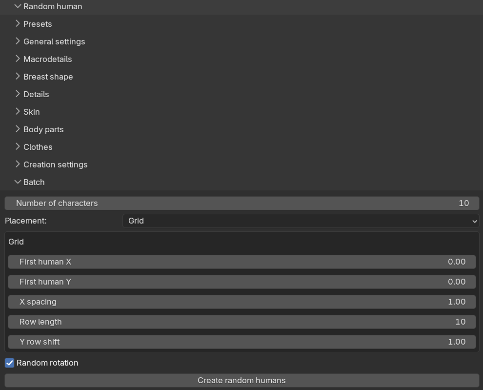 The Batch sub-panel