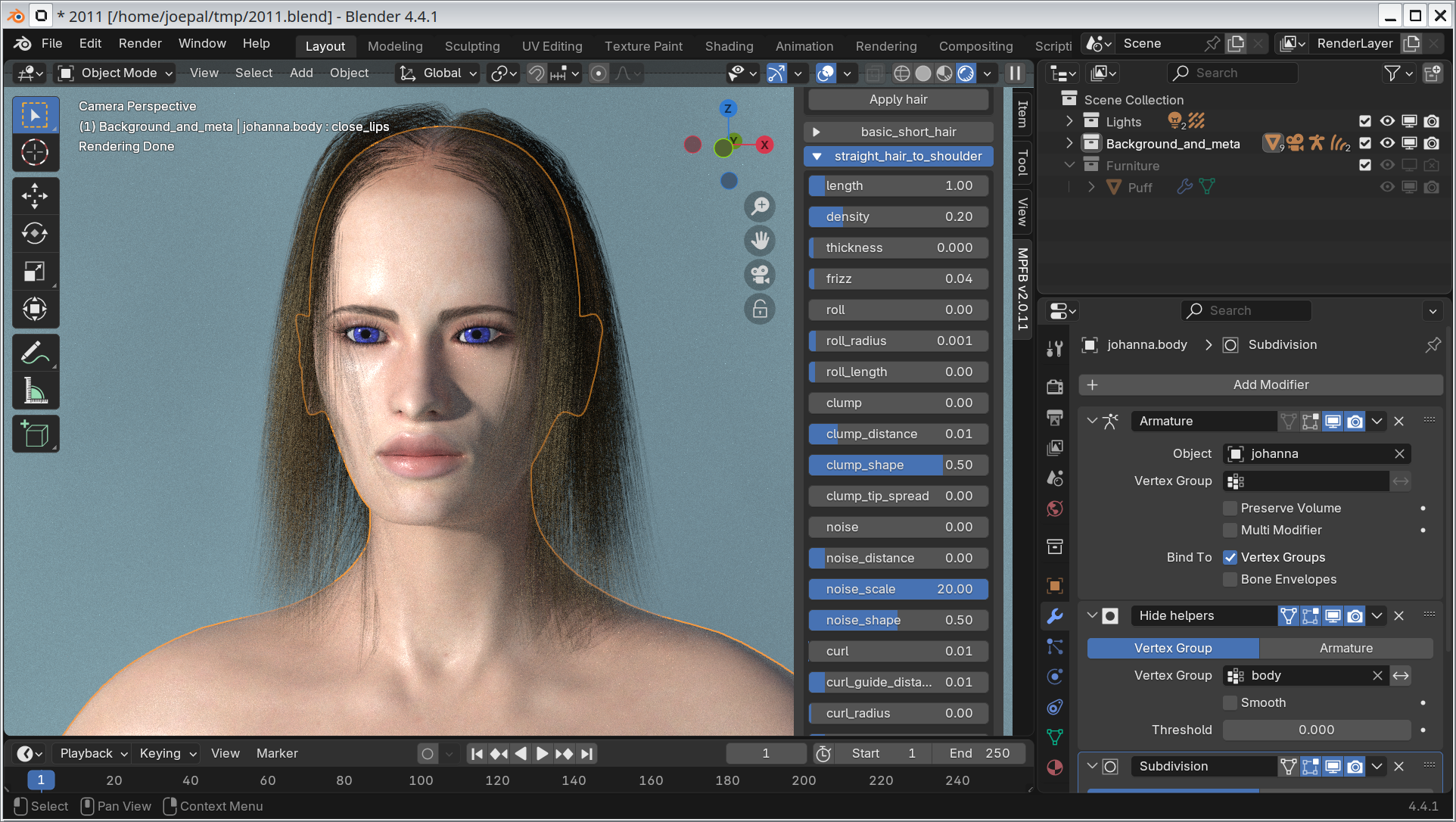 hair added