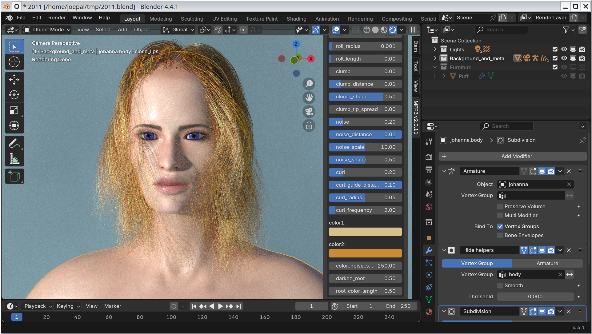 hair added