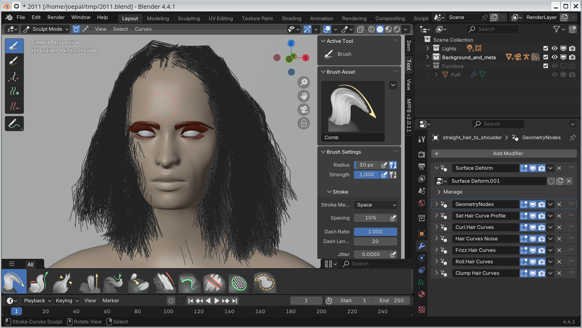 hair added